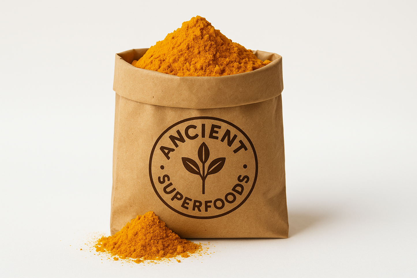 tumeric in kraft bad with anceint superfoods logo