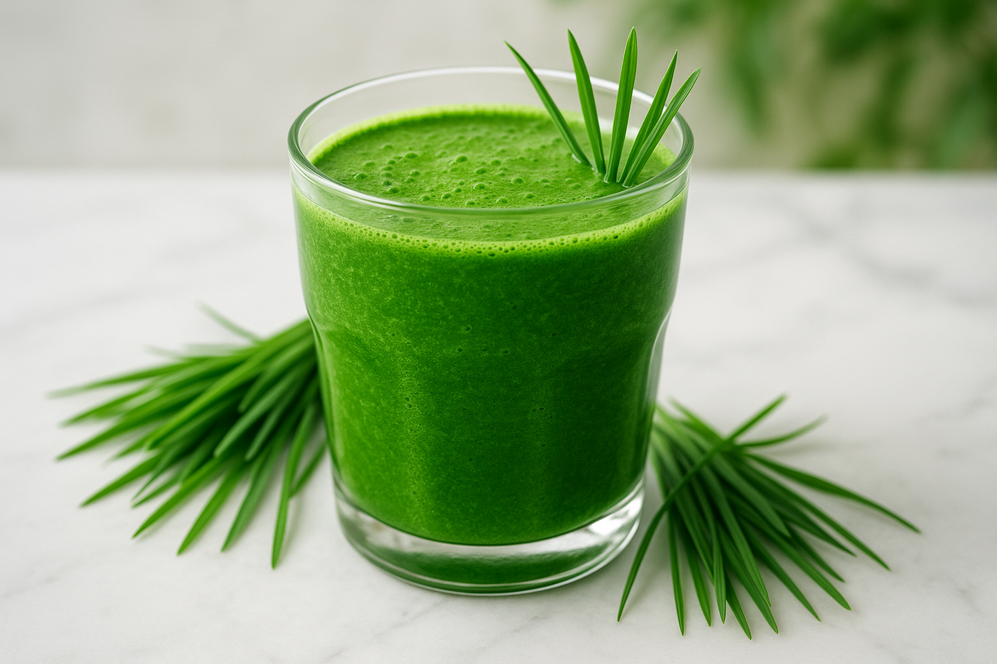 green wheat grass smoothie
