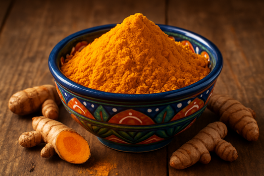 tumeric in a colorful bowl